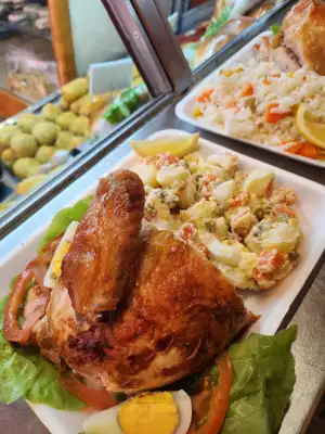 Pollo al spiedo 1/4 con guarnición
